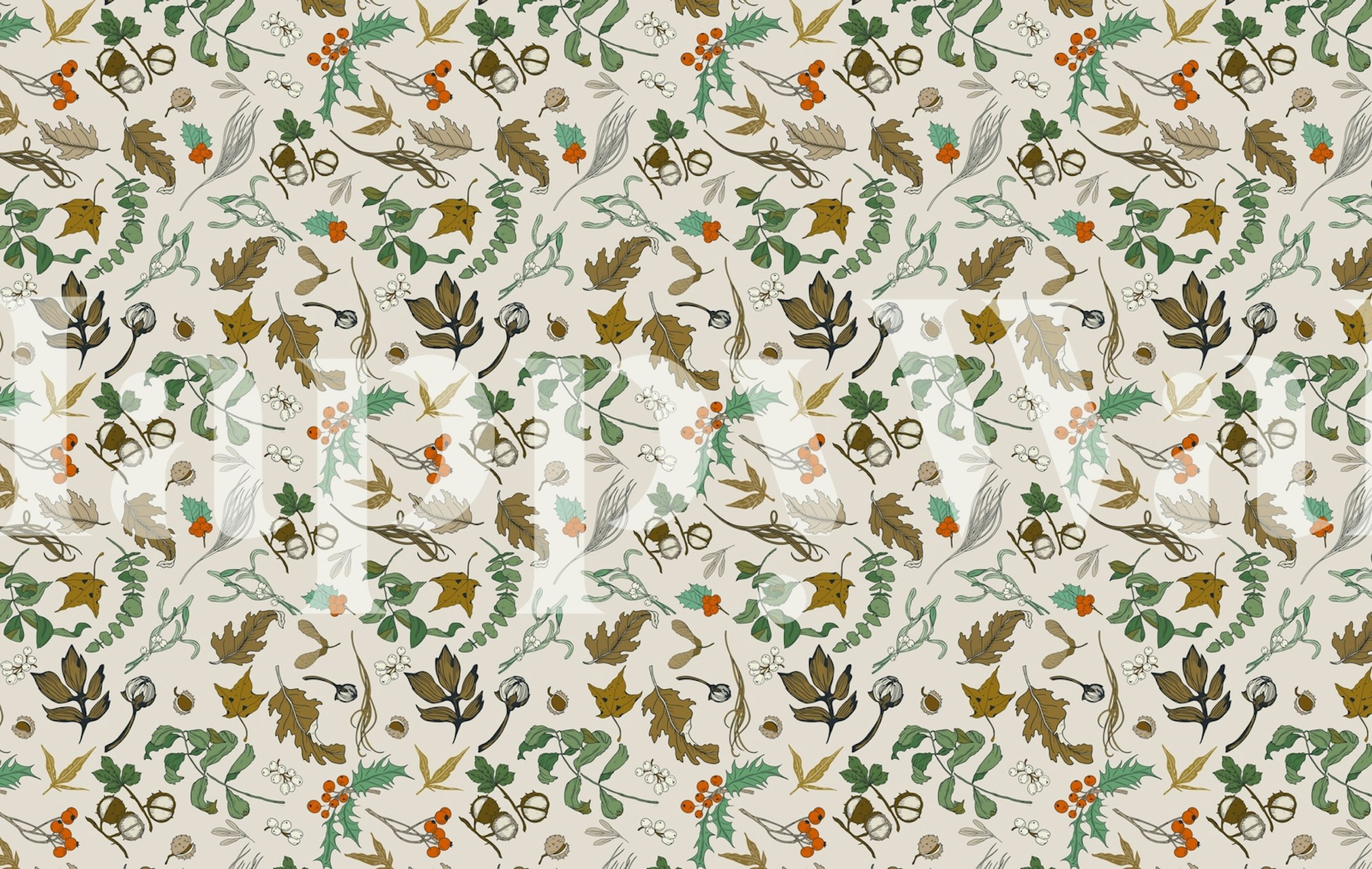 Patrón otoño naturaleza salvaje diseño de papel tapiz