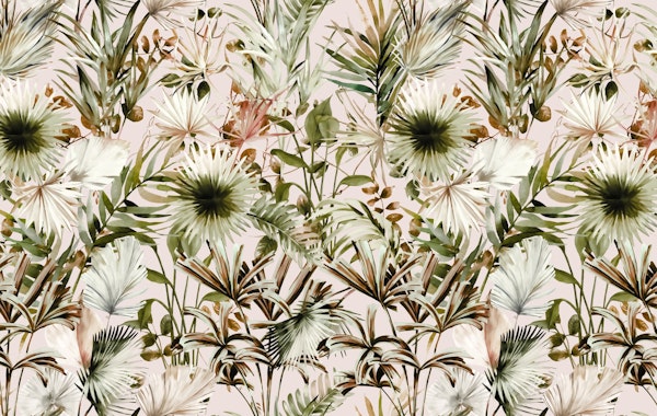 Sunset in the jungle paradise