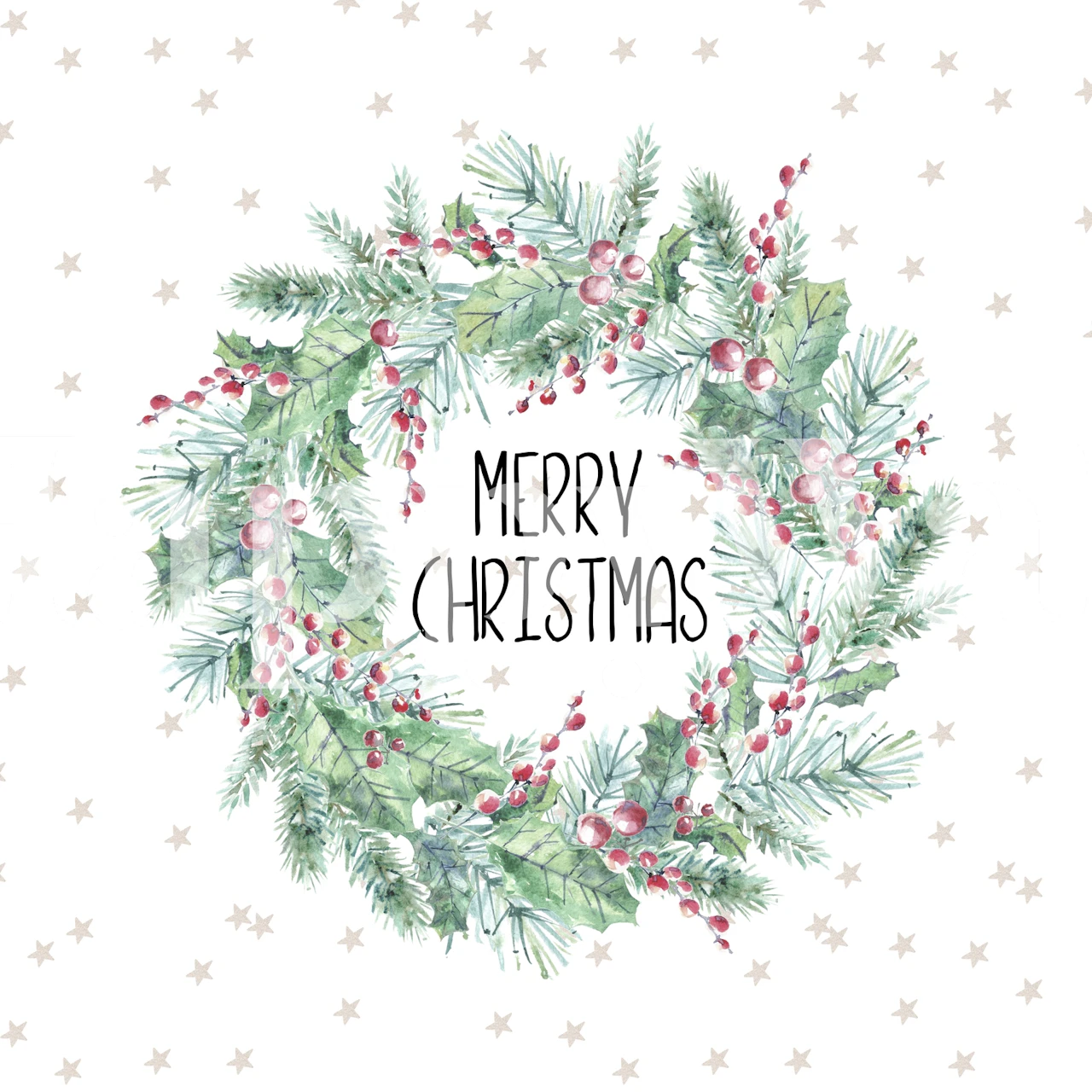 Christmas wreath wallpaper design in a room