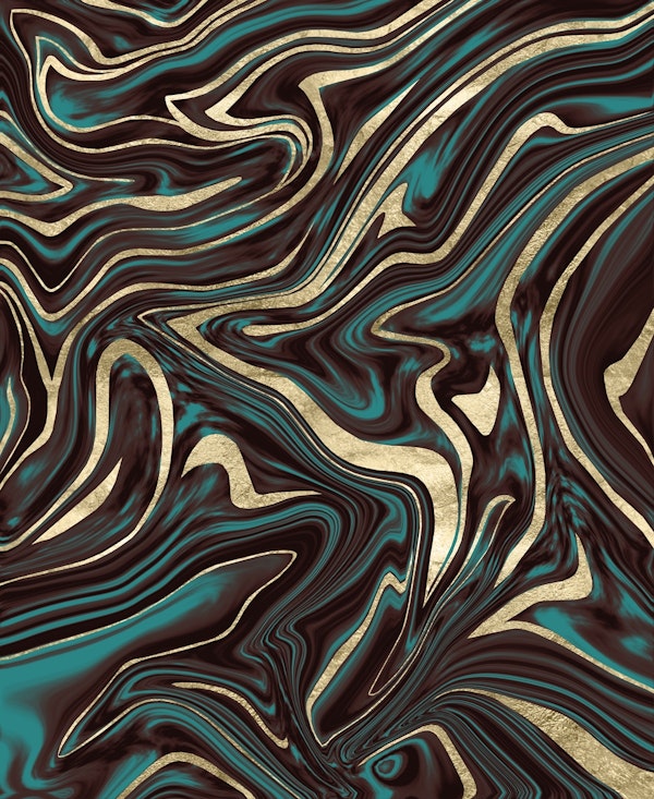 Turquoise Brown Gold Marble 1