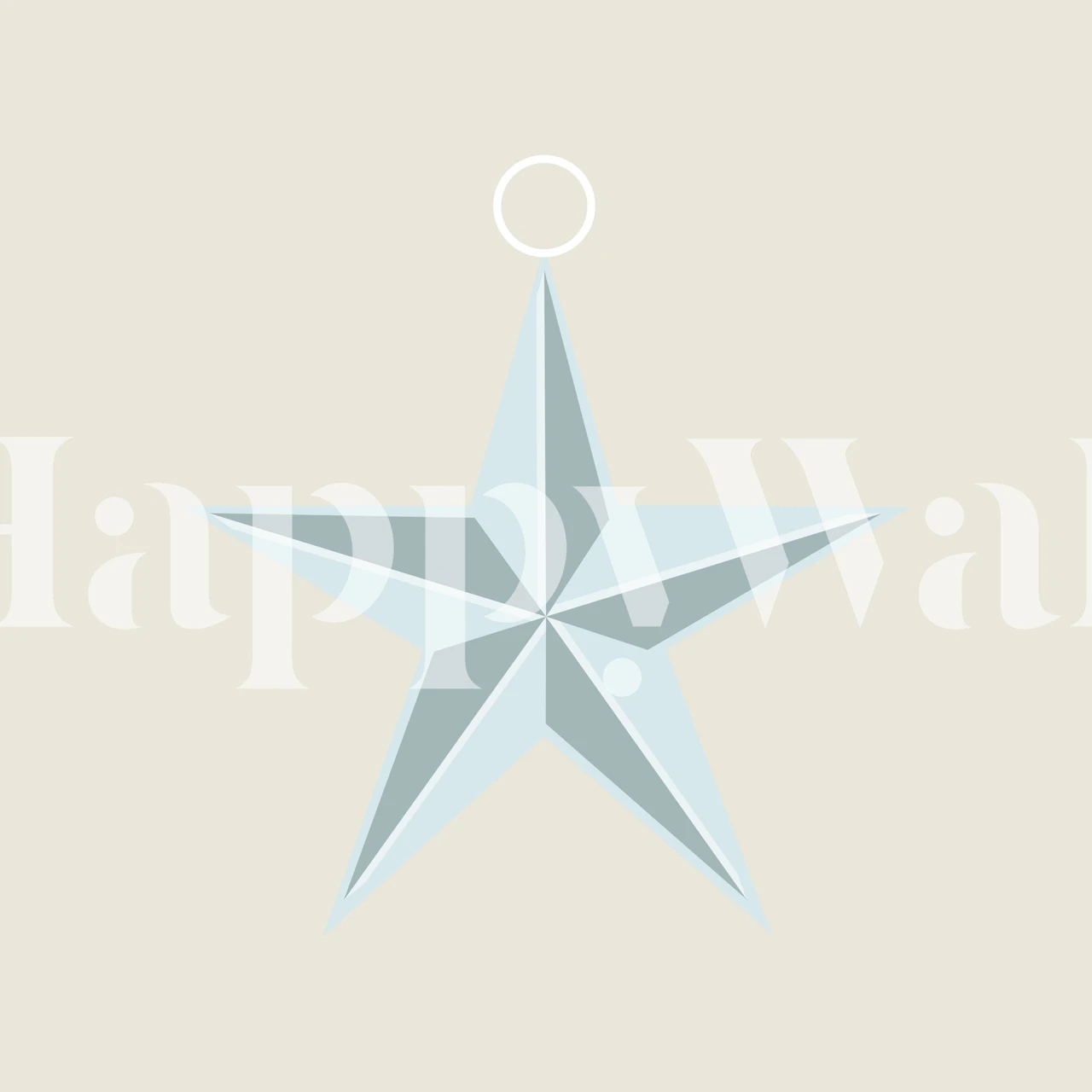 Minimalist Scandi-style Christmas star wall mural