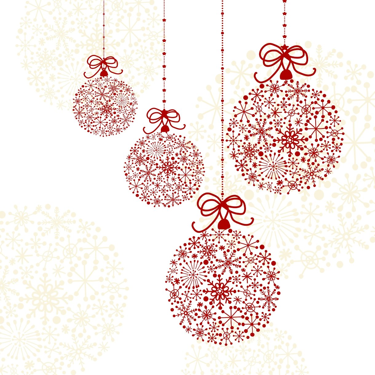 Snowflake Christmas Baubles Wallpaper | Happywall