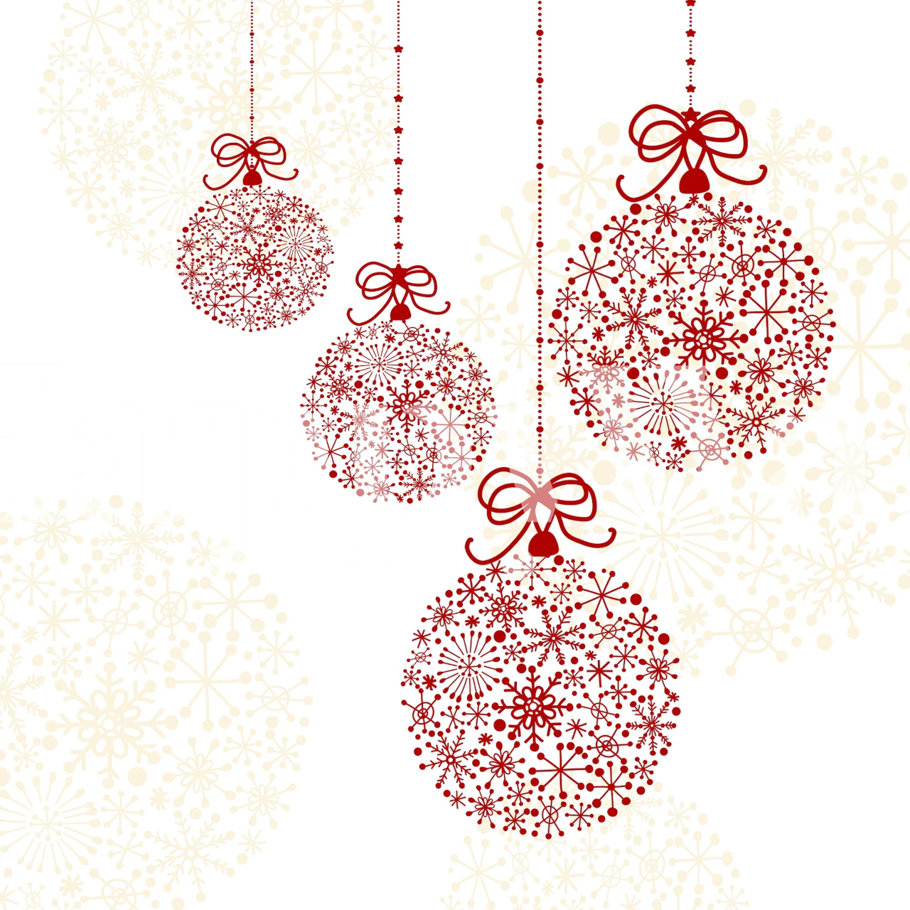 Snowflake Christmas Baubles wallpaper in a room