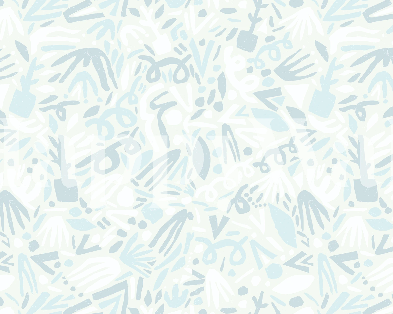 A serene winter forest wall mural with snow-covered trees