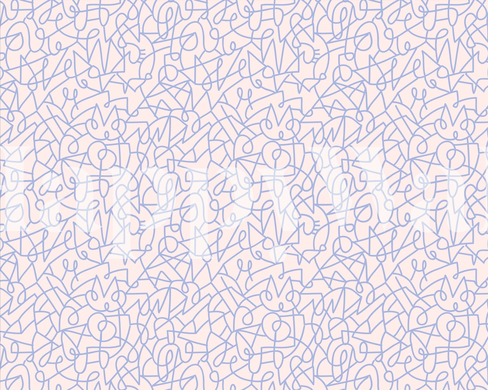 Abstract line pattern in pastel pink and blue wallpaper