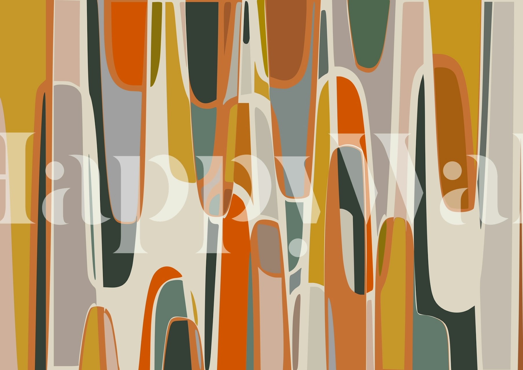 Abstract Composition 1071 wallpaper in a room