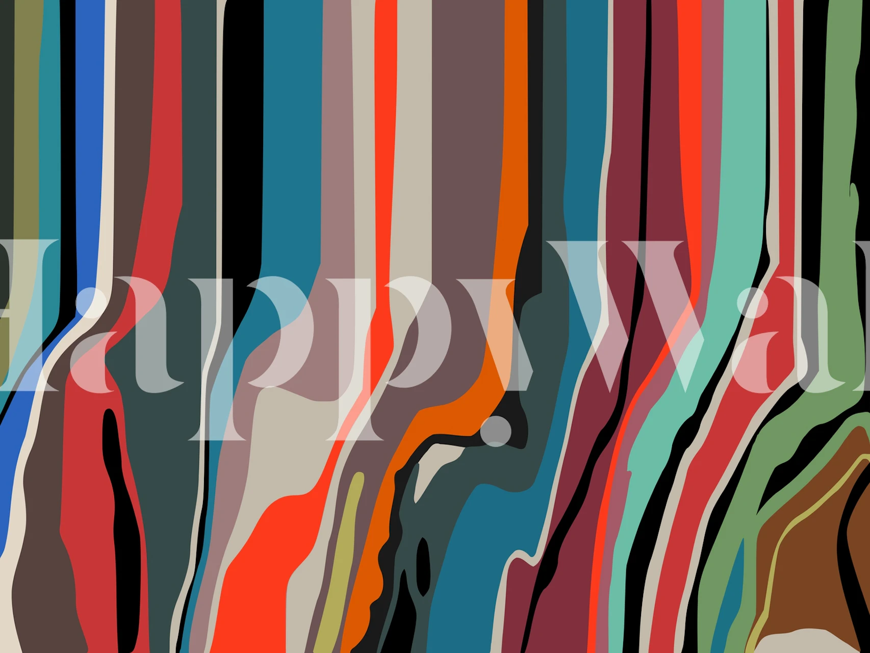 Abstract Composition 1048 wallpaper in a room