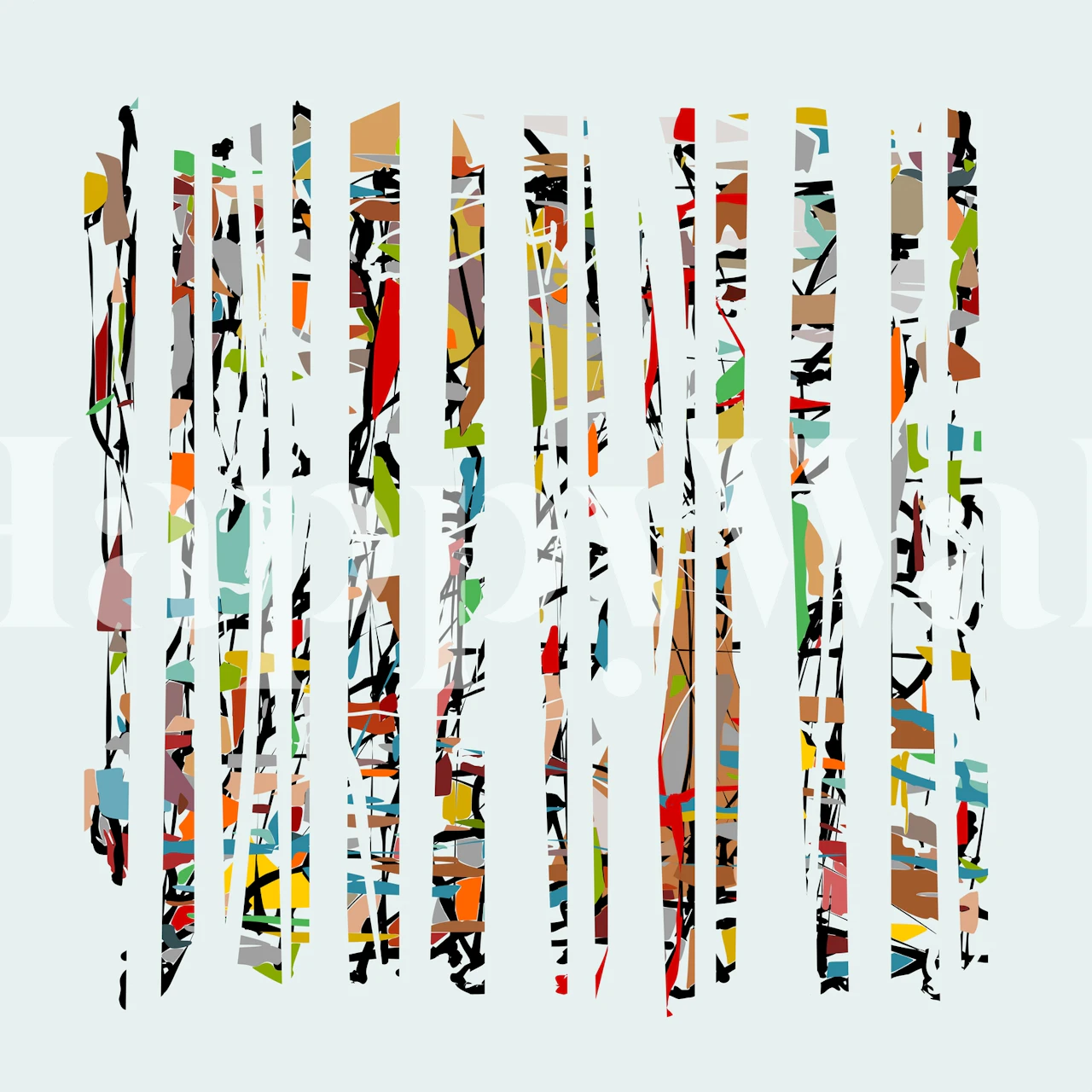 Colorful abstract striped wallpaper with bold colors and geometric patterns.