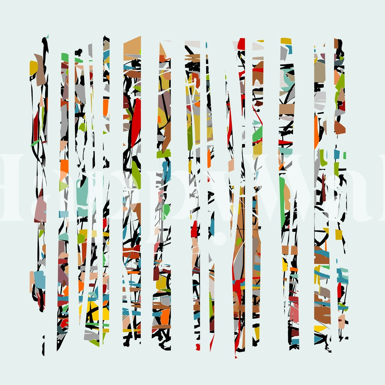 Colorful abstract striped wallpaper with bold colors and geometric patterns.