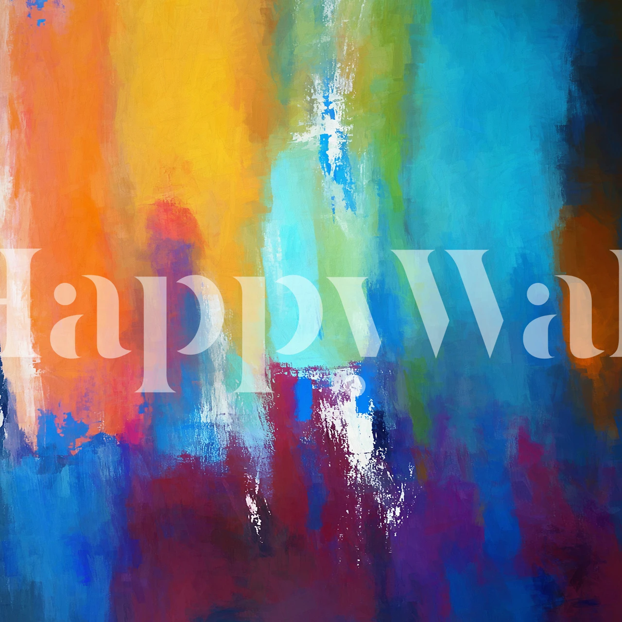 Colorful abstract wallpaper design in a room