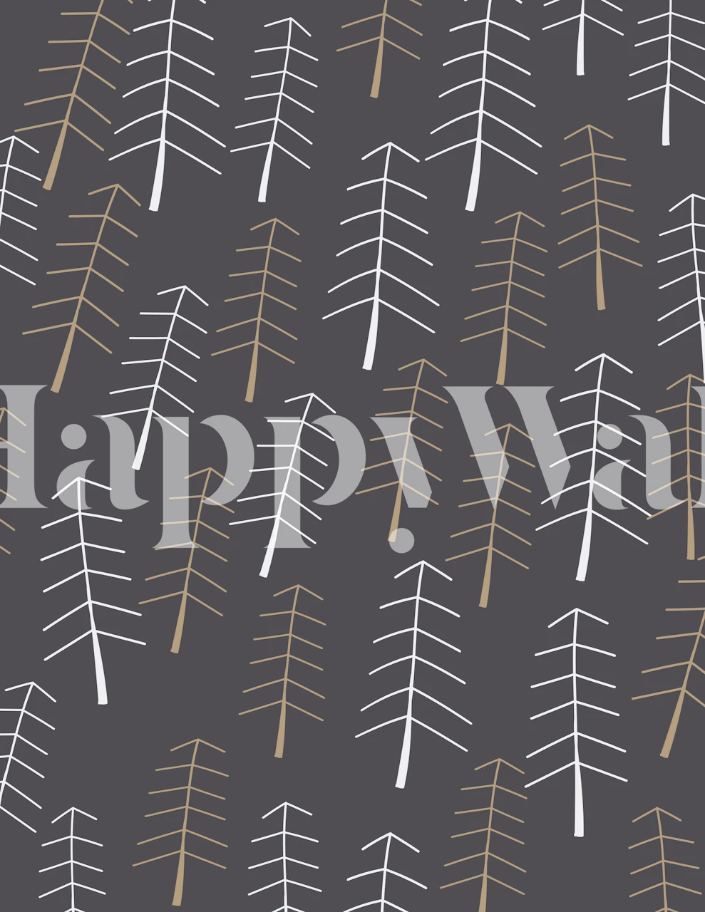 Winter pine tree forest wallpaper design