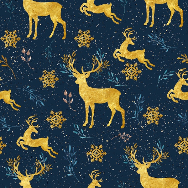 Golden Reindeer Pattern