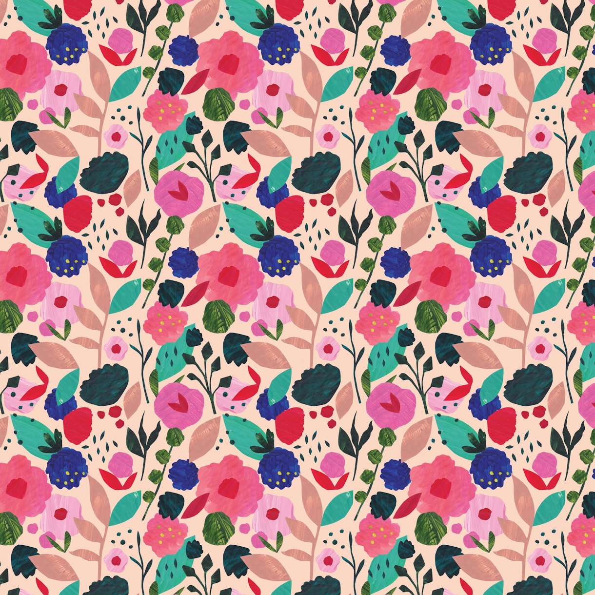 Buy Floral Collage Wallpaper Online - Happywall