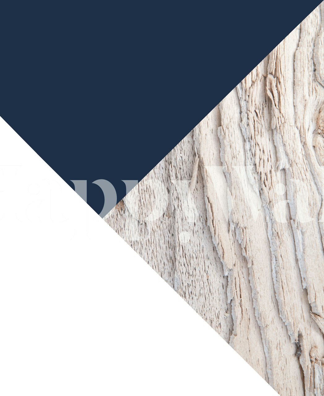 Geometric navy blue and wood texture wallpaper
