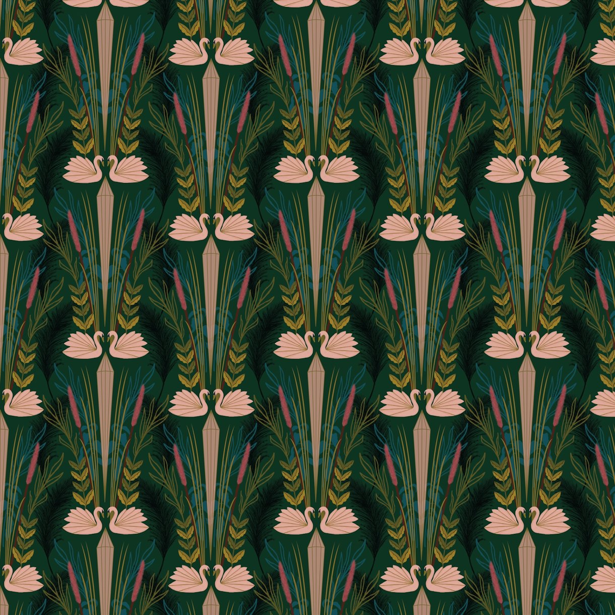 Pink Swans Wallpaper Buy Online at Happywall