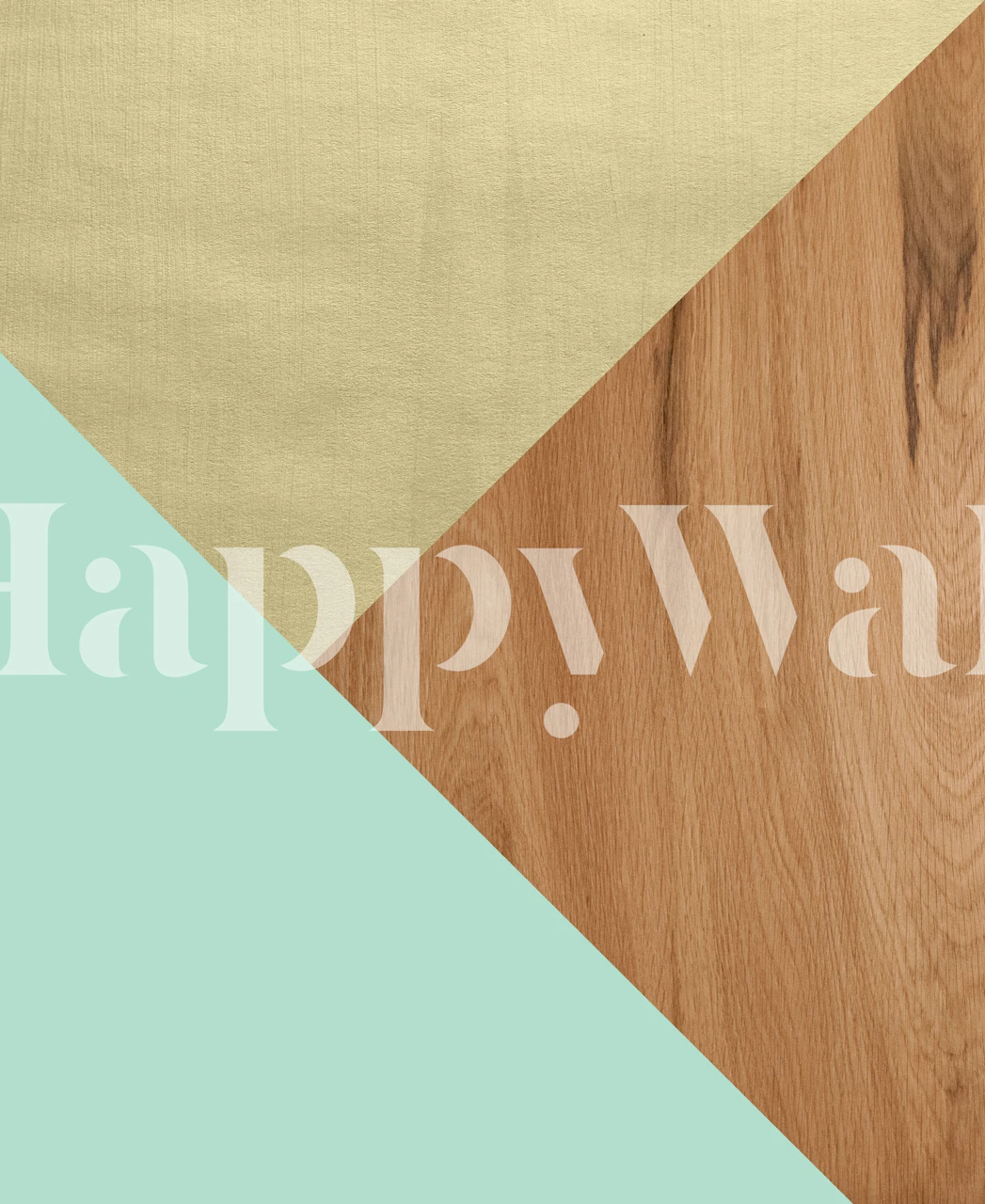 Wood meets Gold Mint Geo 1 wallpaper i et rum