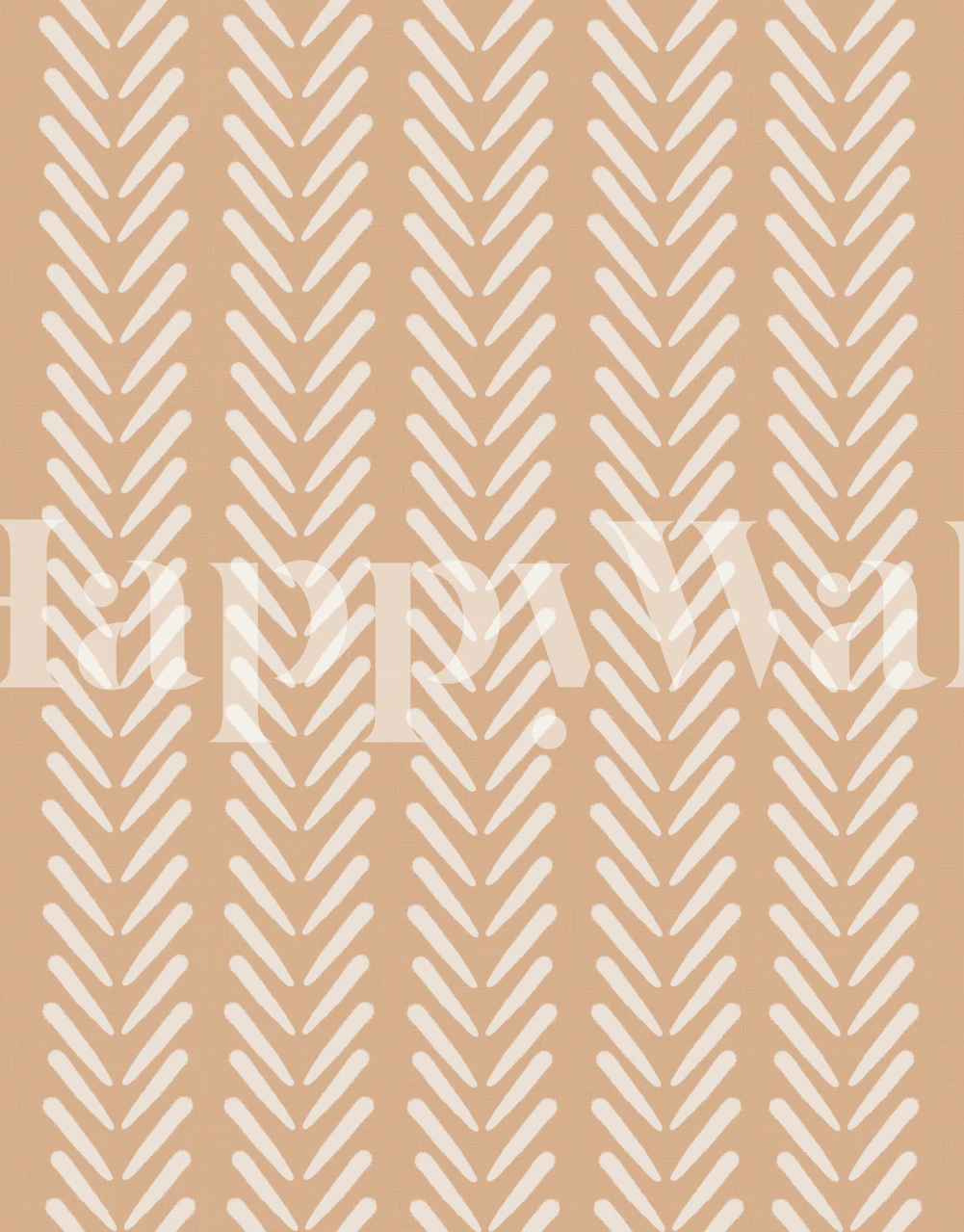 Mud Cloth Arrow Glam 3 wall mural with creamy arrow pattern on terracotta background