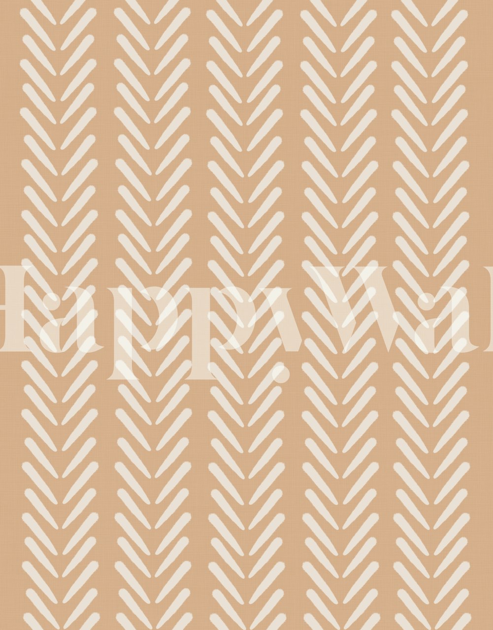 Mud Cloth Arrow Glam 3 wall mural with creamy arrow pattern on terracotta background