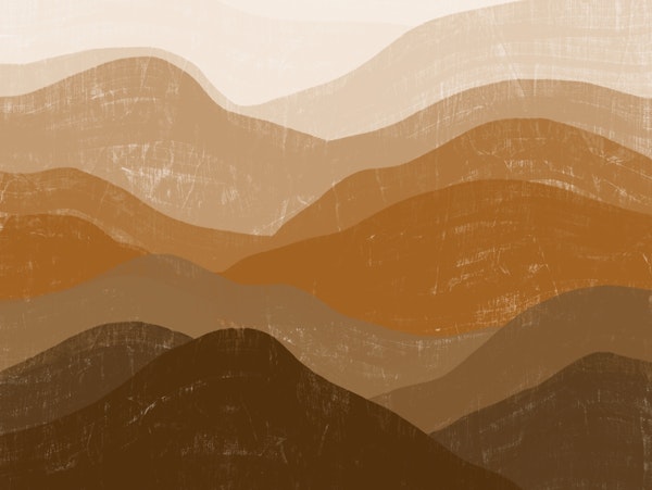 Retro Mountaintops kids room landscape mural