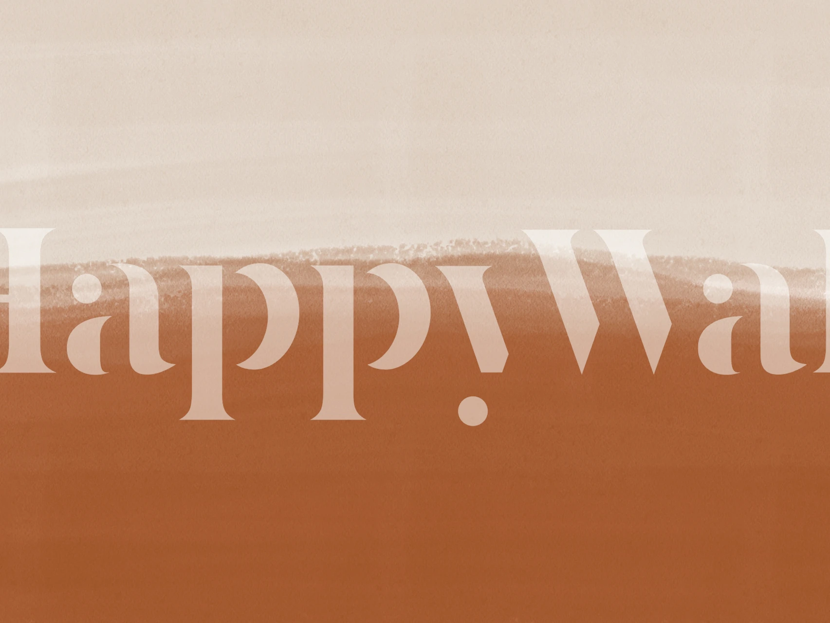 Boho japandi mural in warm tones