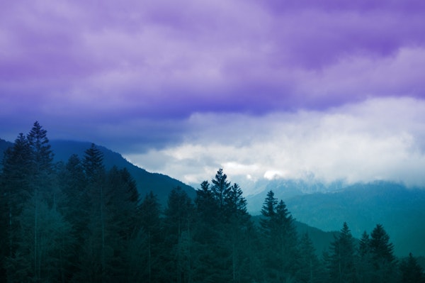 Dreamy Purple Teal Mountain 1