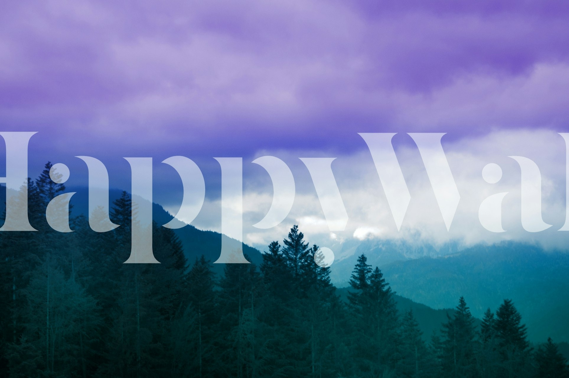 Mountain landscape with purple and teal tones wallpaper