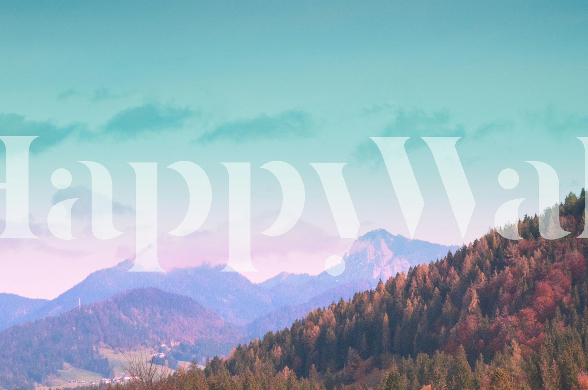 Dreamy Mountain Landscape tapet i et rom