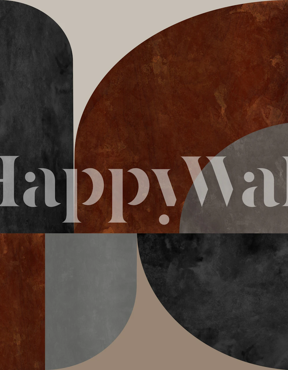 Fototapete „Abstrakte Komposition 1150“ mit geometrischen Formen in Erdtönen