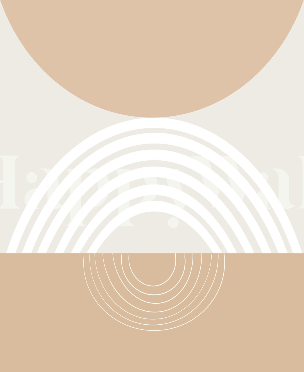 Warm Beige Sun Arch Balance 2 wallpaper in a room