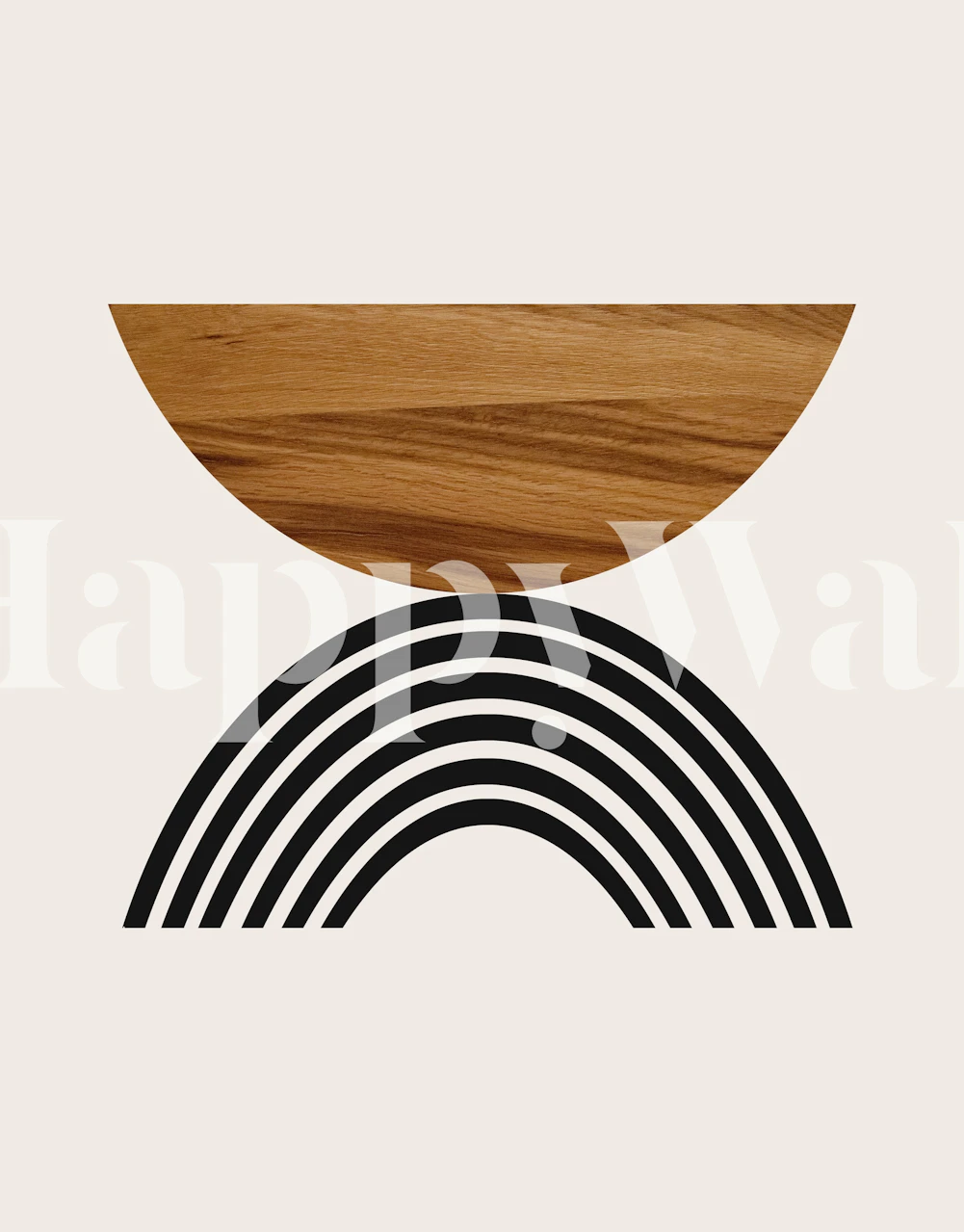 Wood Sun Rainbow Arch 1 tapet i et rum