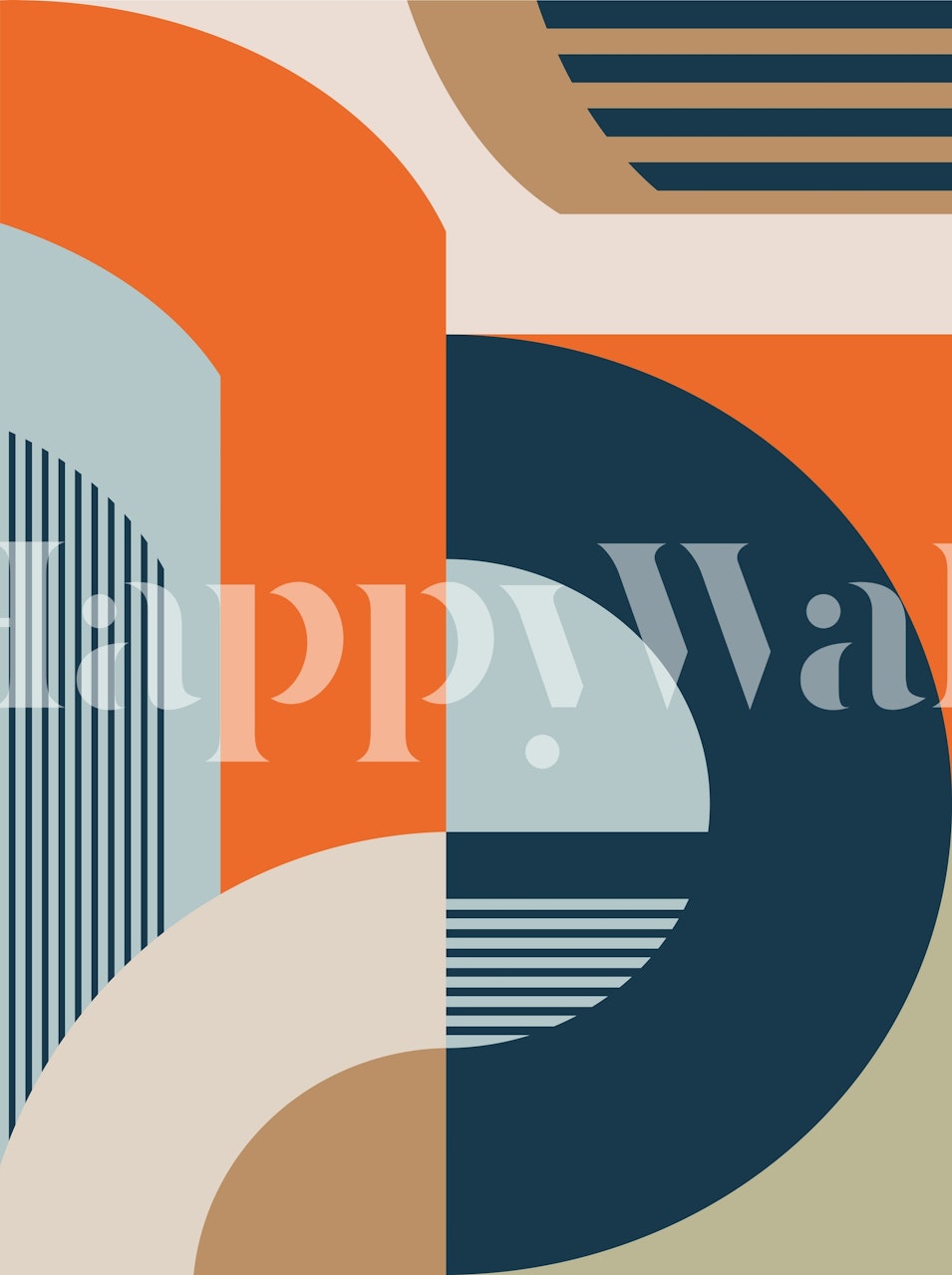 Abstract wallpaper in a modern room