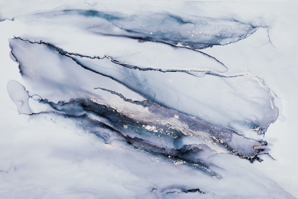 Alcohol Ink Art Blue Marble