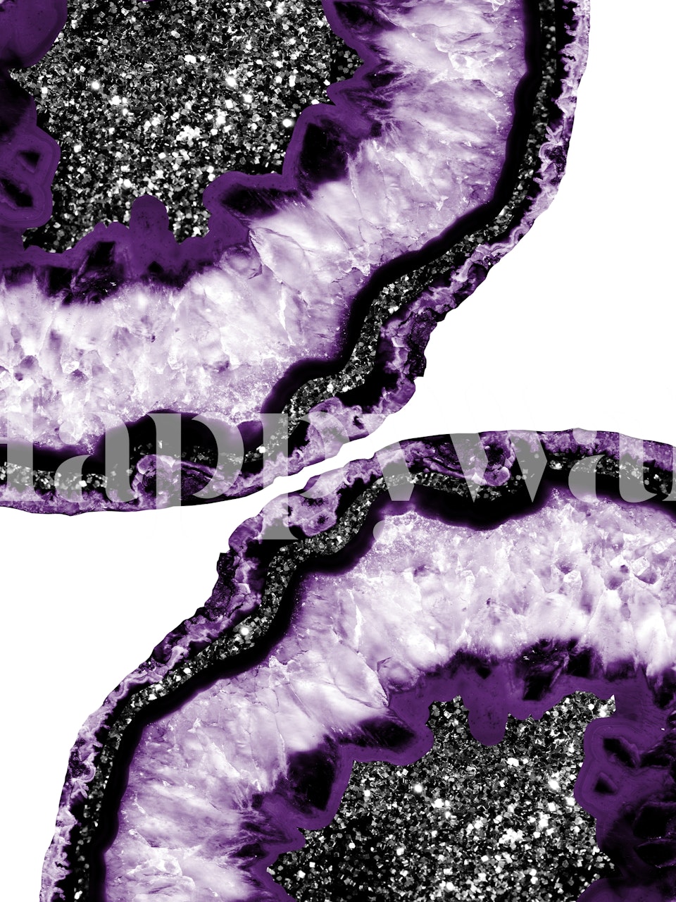 Yin Yang Agate Glitter Glam wallpaper displayed in a room