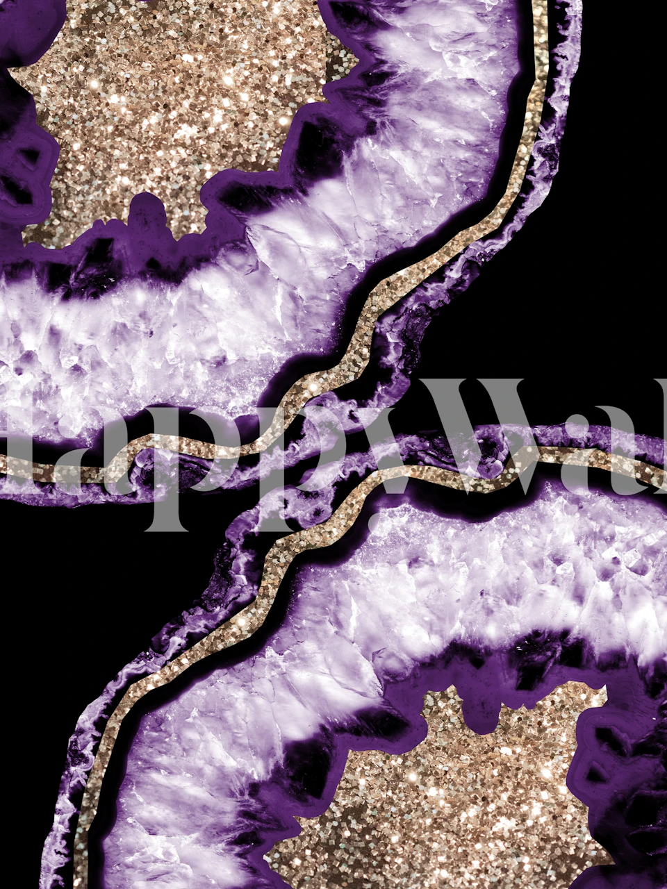 Yin Yang Agate Glitter Glam wallpaper in a room