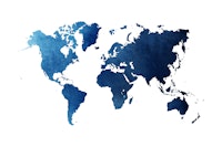 World Map Navy and Blue carta da parati