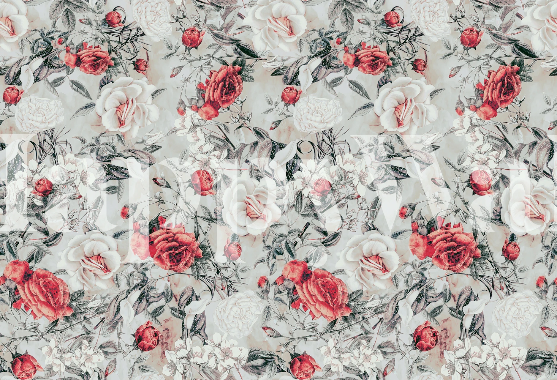 Papier peint Bright Garden présenté dans une pièce