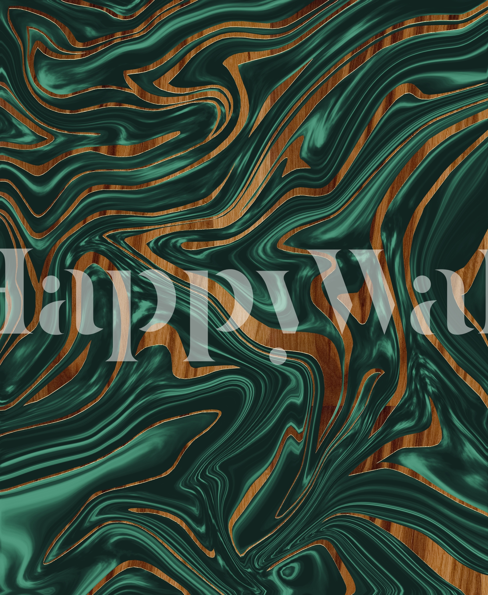 Emerald Green Wood Marble Wallpaper Buy Online Happywall
