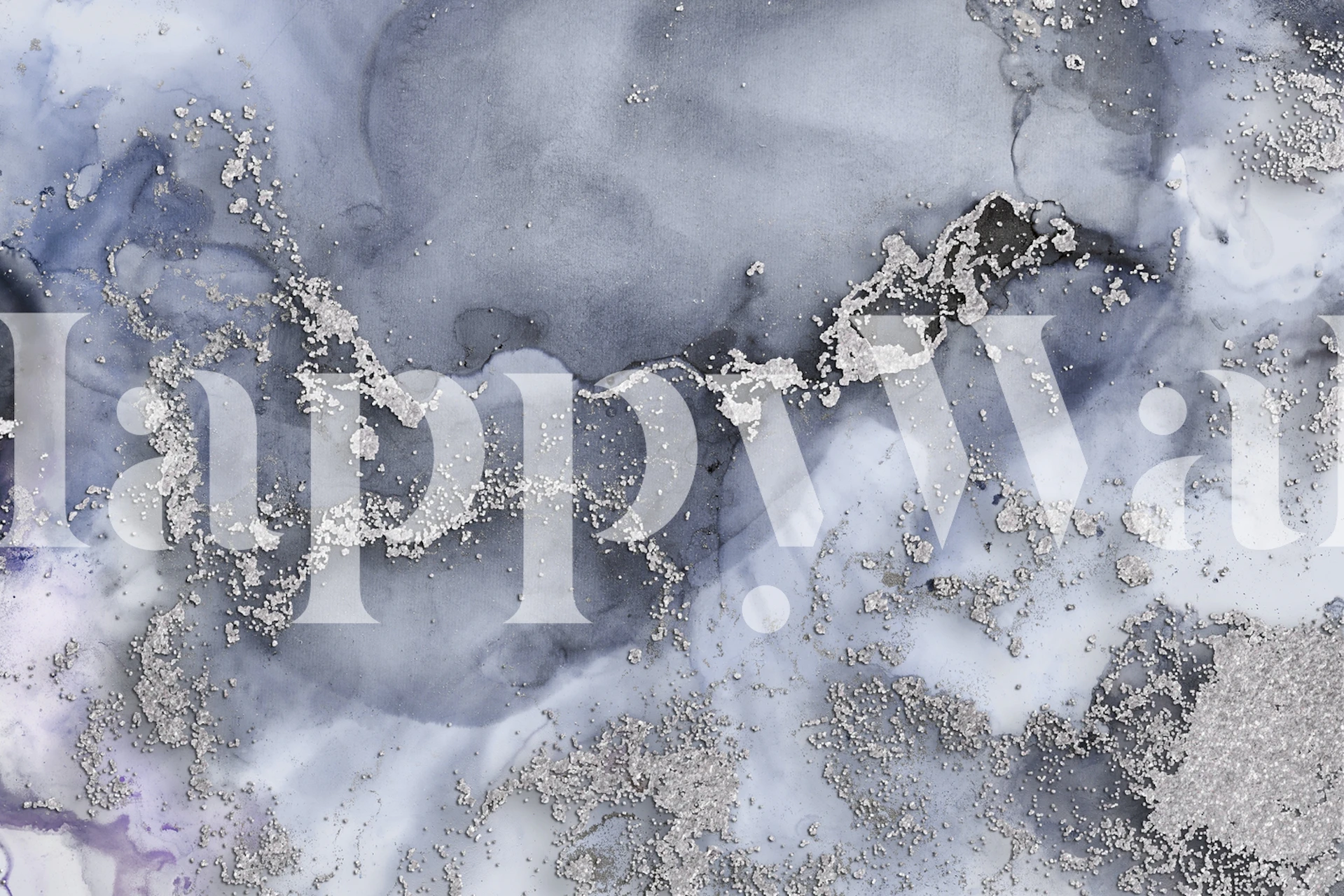 Alcohol Ink Blue Grey Marble tapet i et rum