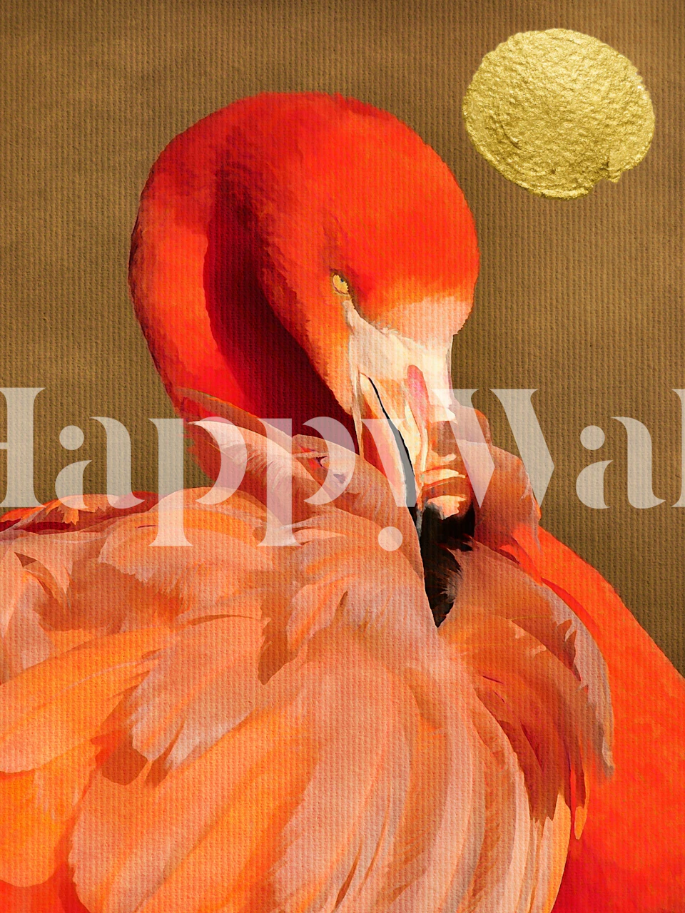 Papel pintado Sleeping Flamingo en un entorno de habitación