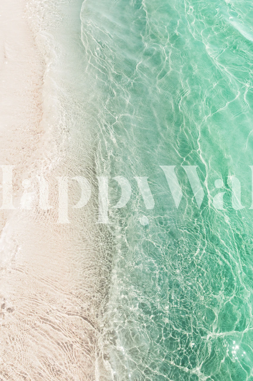 papel pintado Emerald Light Beige Ocean en una habitación