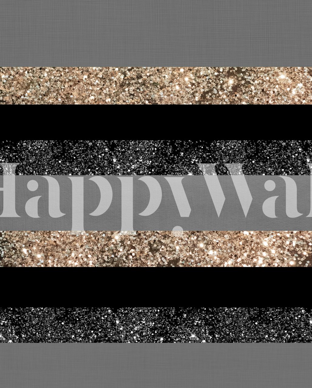 Gold glitter glam stripes wallpaper in a room