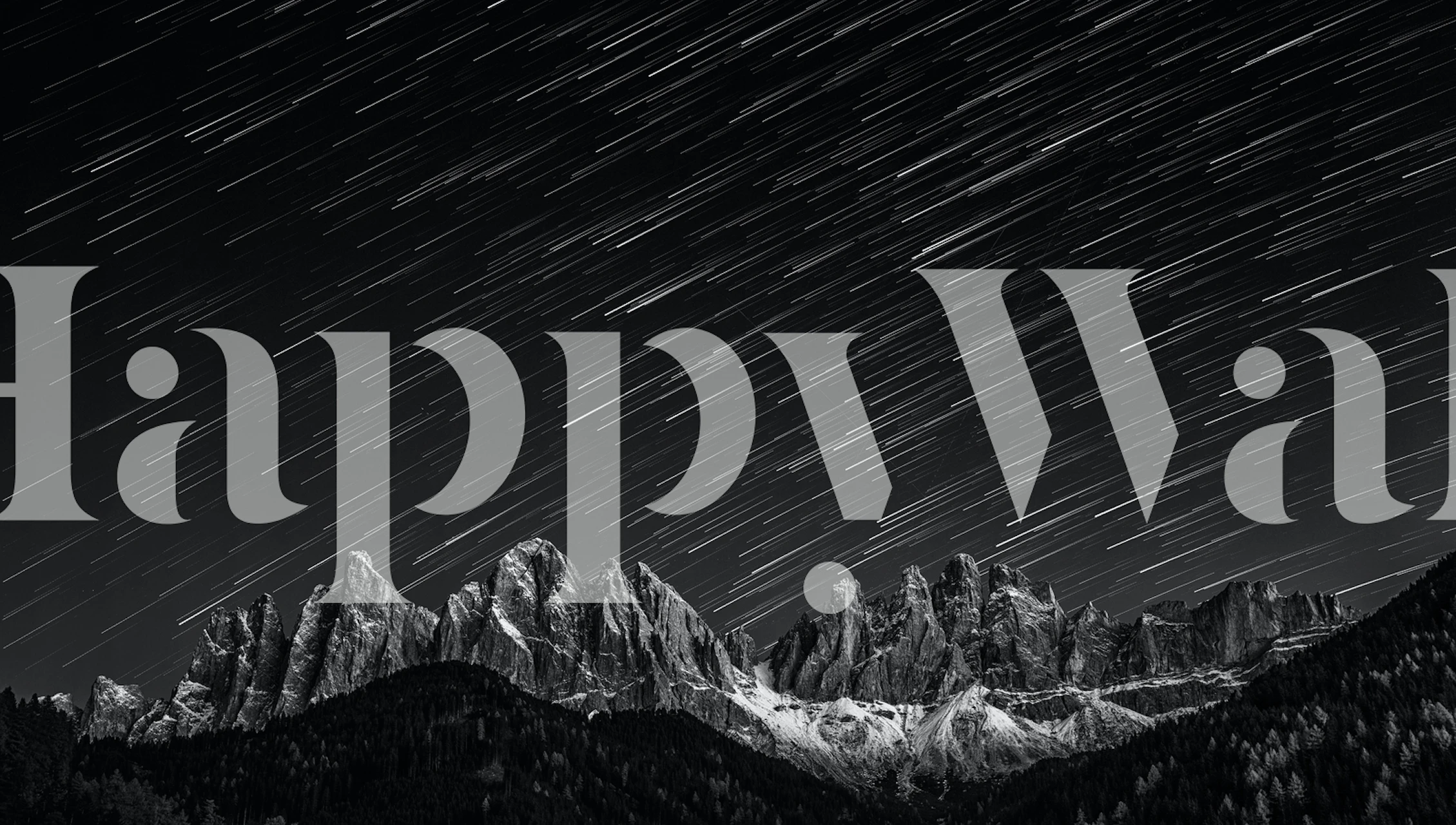 Star-filled night sky over Dolomite Mountains wall mural