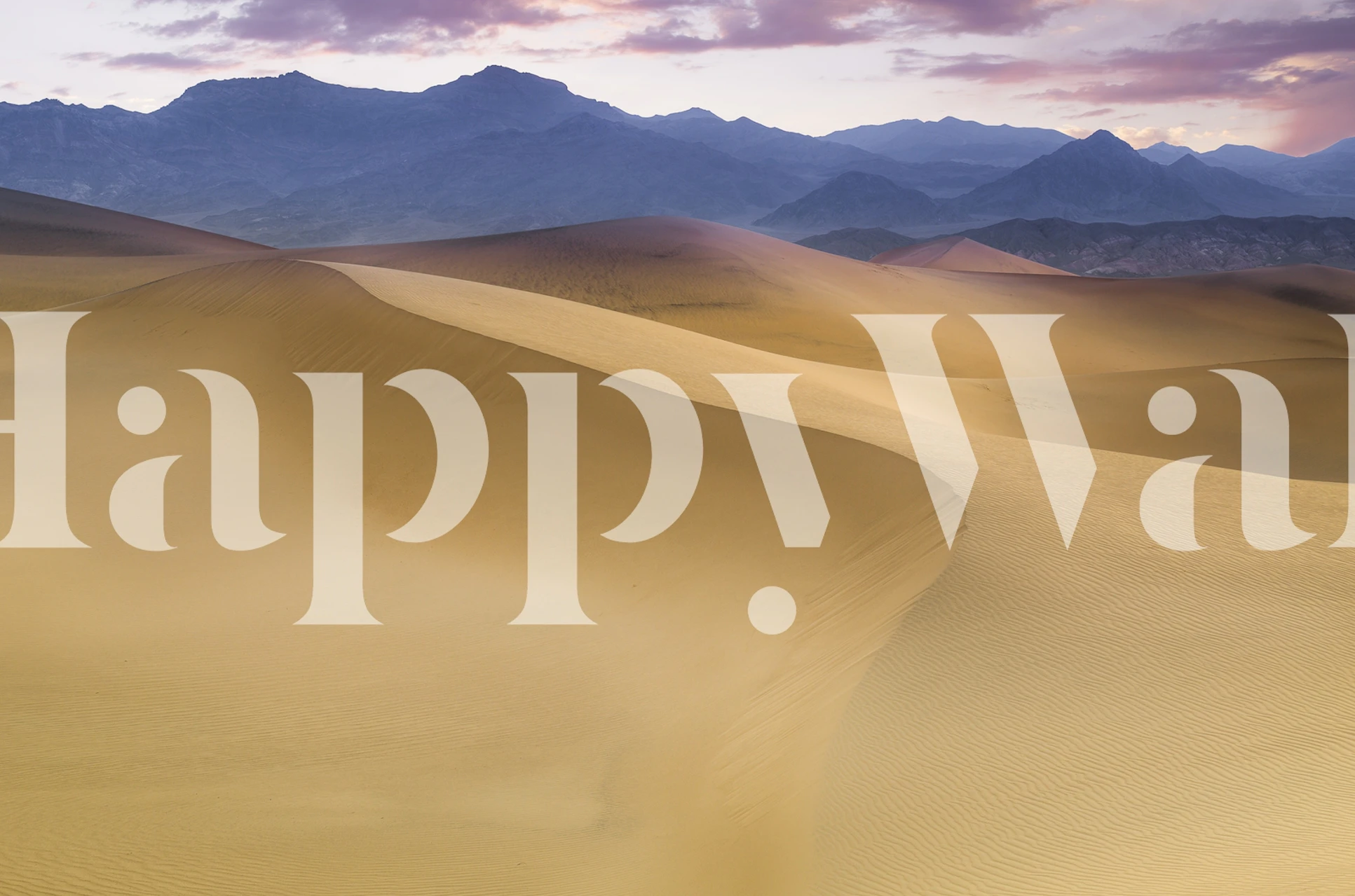 Beige sand dunes landscape wallpaper with mountainous background