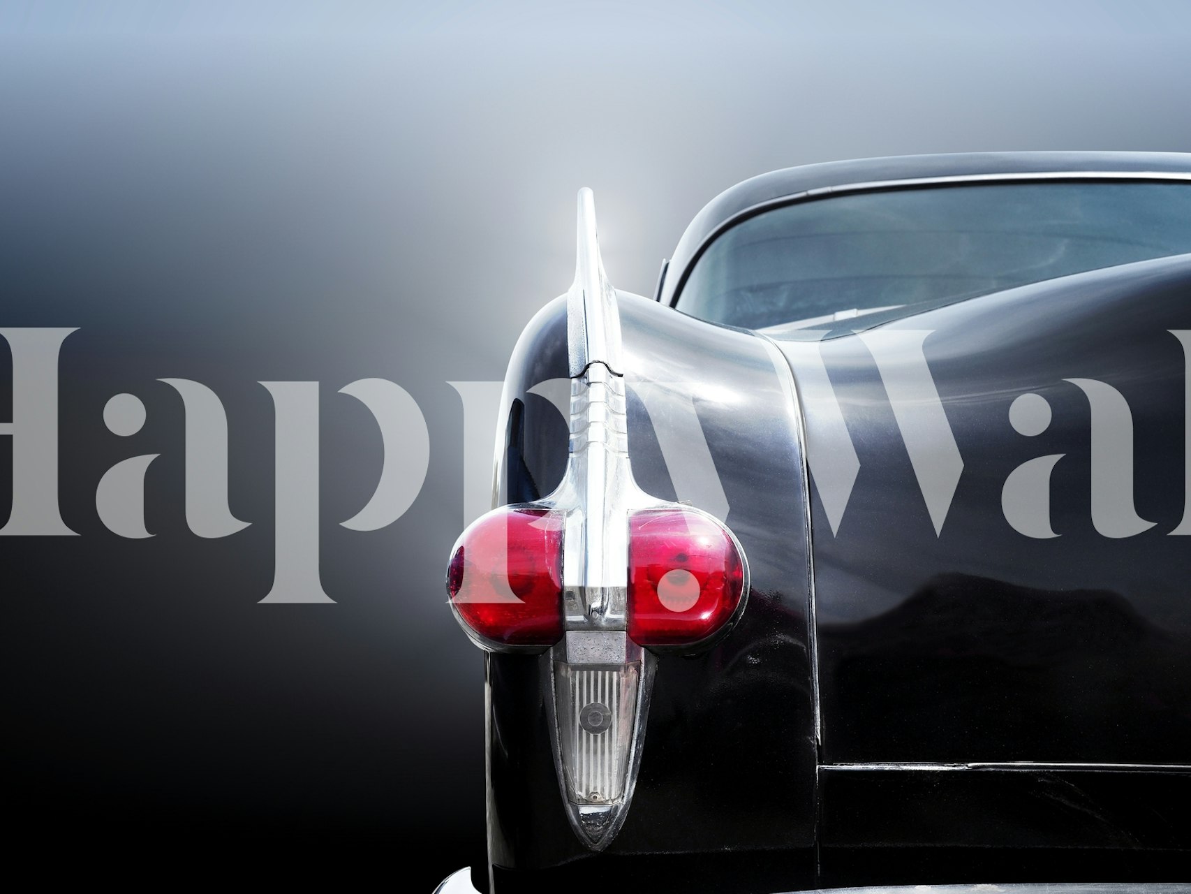 Vintage 1954 classic car wallpaper in a room