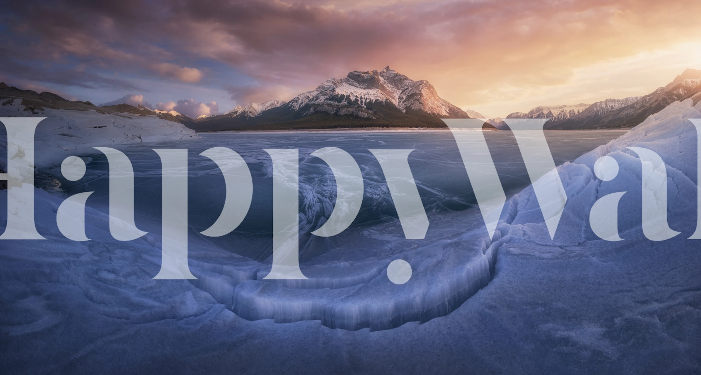 Mural de parede Dream is Collapsing com paisagem congelada ao nascer do sol