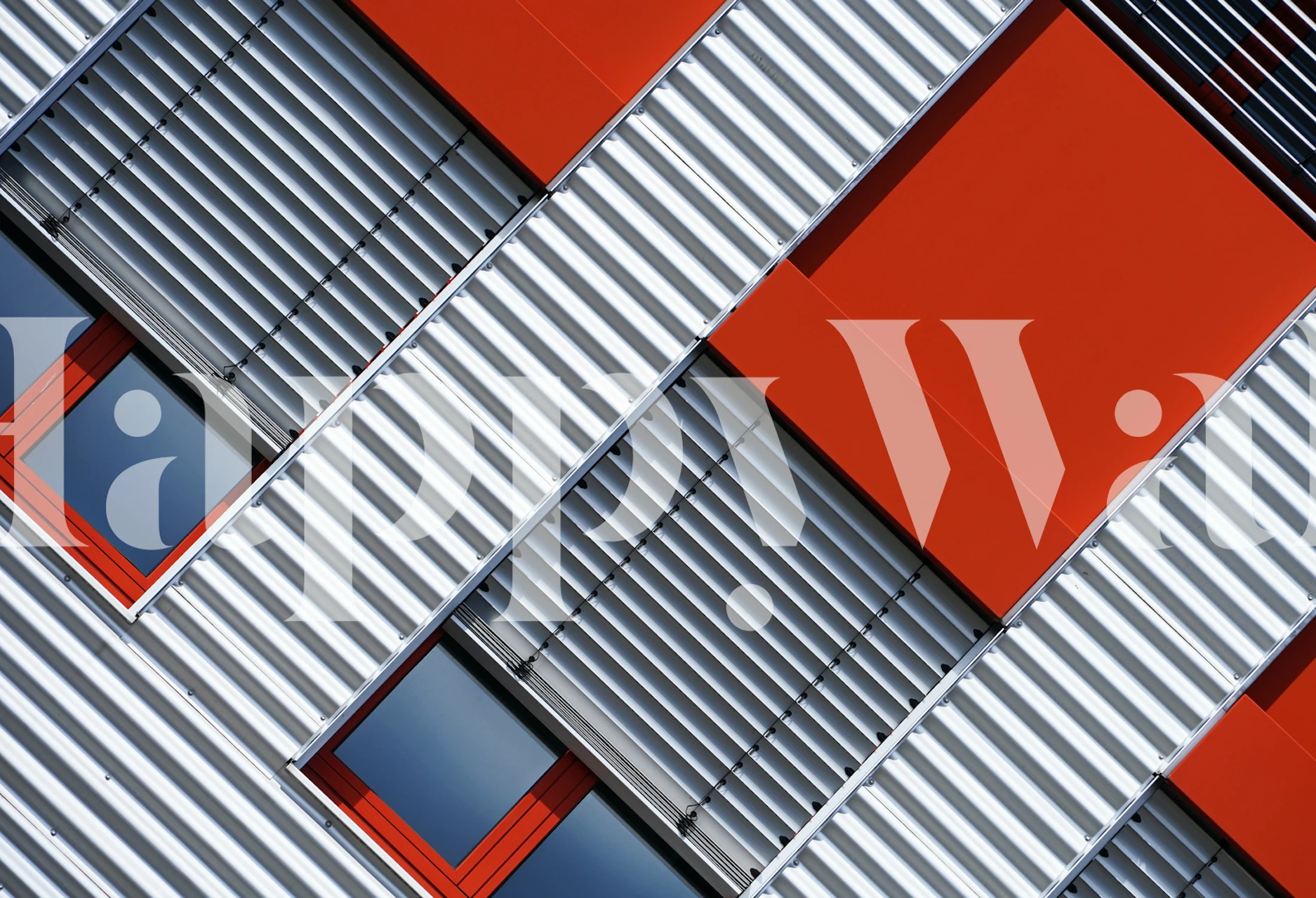 Stripes and Windows III wallpaper in a room