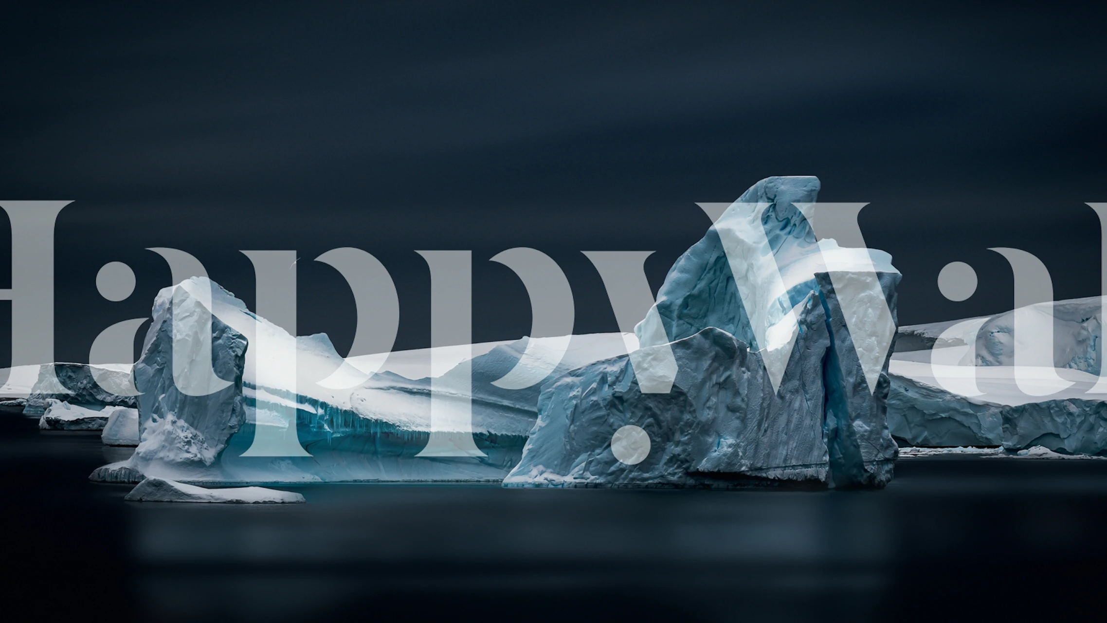 Blue and white iceberg pattern wallpaper