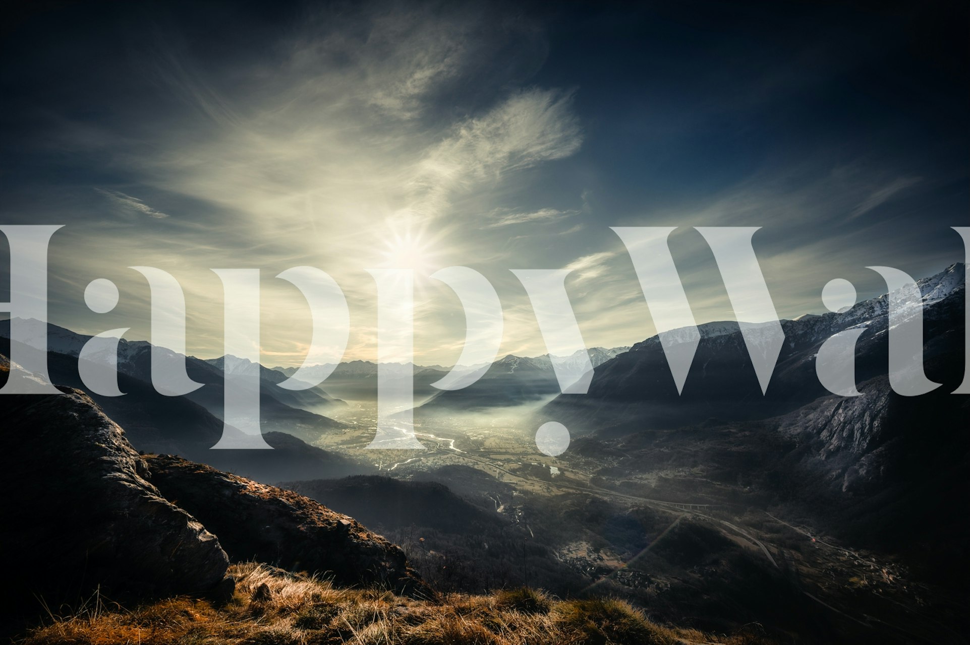 Papel de parede paisagístico edificante para um quarto