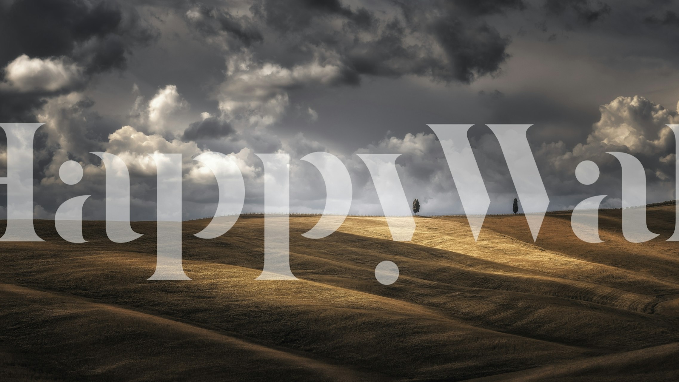 Wallpaper design featuring sunlit hills