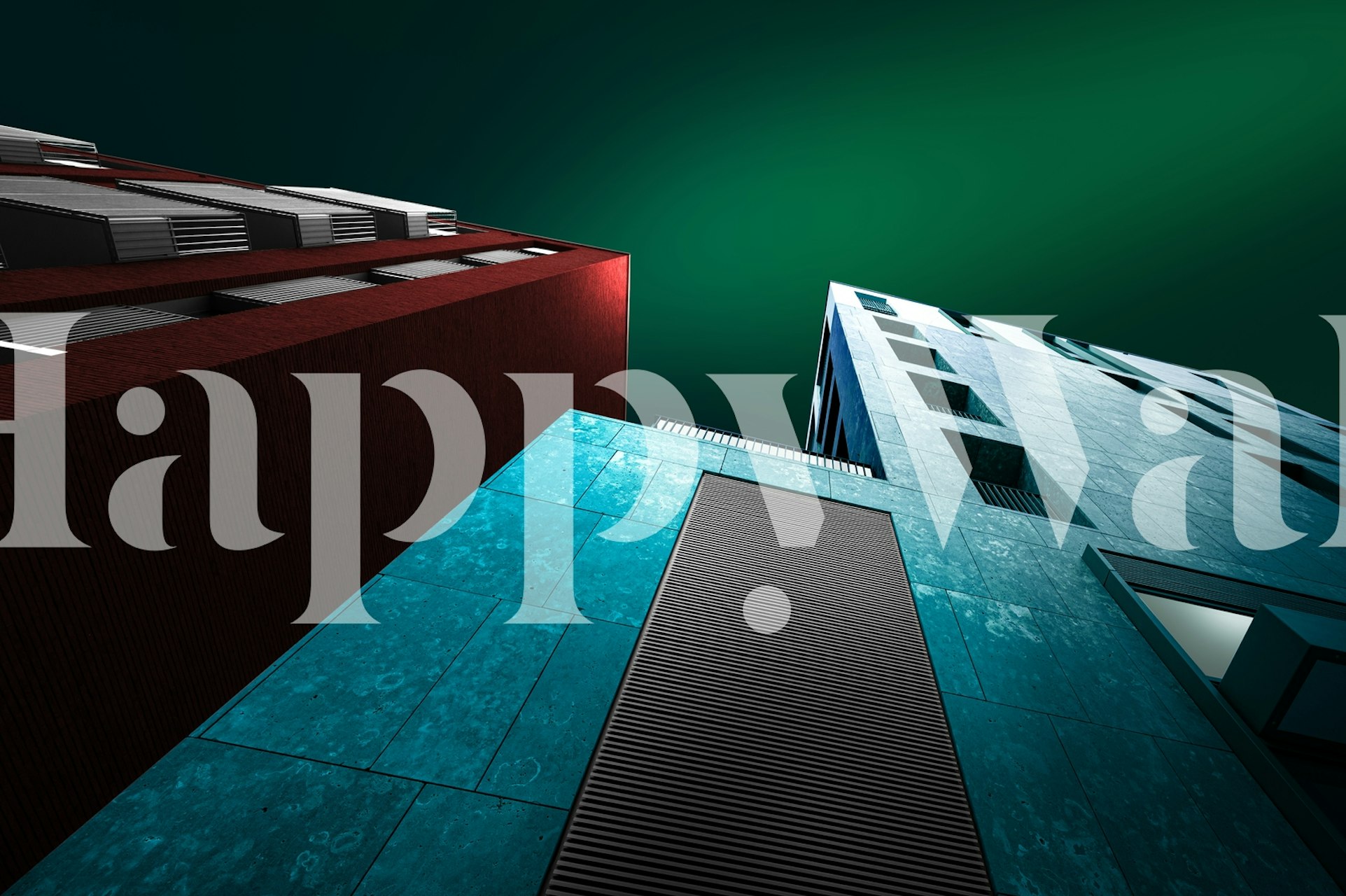 Geometric patterns in blue and red with textures wallpaper